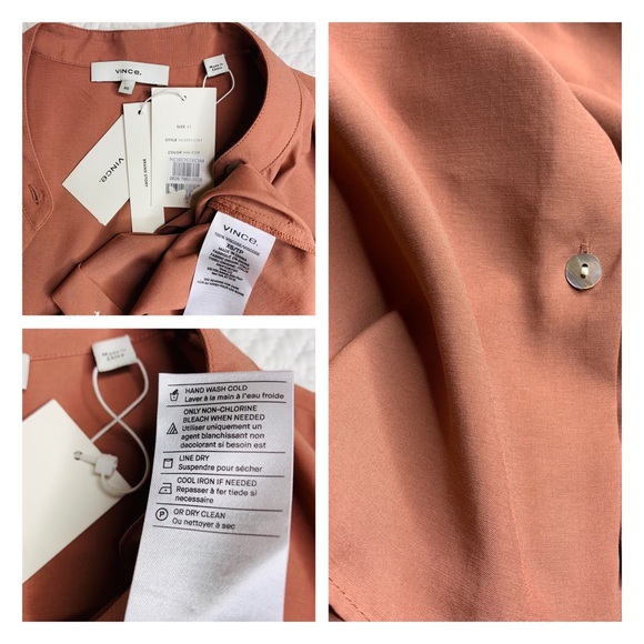 NWT Vince - Relaxed Band Collar Blouse XS - Picture 6 of 10